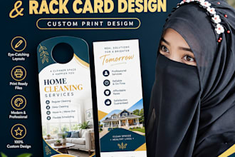 design an eye catching door hanger or rack card print ready