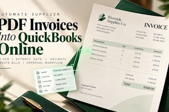 automate supplier PDF invoices into quickbooks online with ai ocr and approval