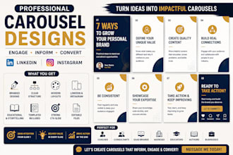 design linkedin carousel and instagram carousel posts