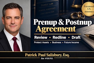 draft, review or redline a prenuptial or postnup agreement
