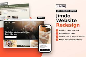 redesign jimdo website jimdo website build redesign outdated jimdo creator site