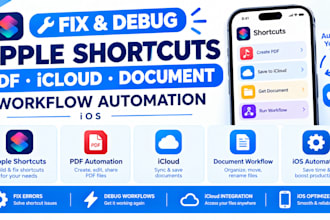 fix debug apple shortcuts PDF icloud document workflow automation ios