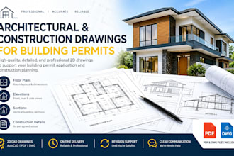 provide full set of architectural and construction drawings for permit