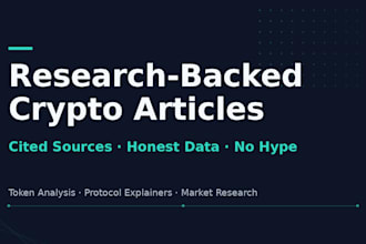 write a researcher backed crypto blog article