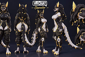 do vrchat avater, vr character, vrc avater, 3d model, furry avater