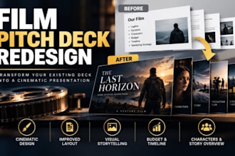 professional film pitch deck redesign cinematic movie presentation services