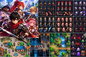 create pixel art sprites, animated sprite sheets, and rpg maker characters game