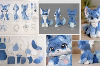 custom plushie design plush toy character plushie sewing pattern reference sheet