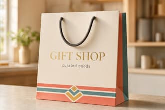 create luxury boutique shopping bag design