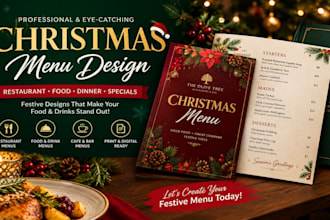 do christmas menu design, christmas restaurant menu, food menu design
