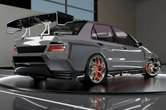 create realistic 3d car model, roblox car for game, photorealistic rendering