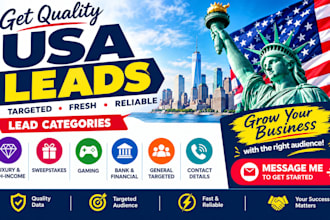 give hot rich USA leads, readers digest leads, bank leads, sweeps leads, leads