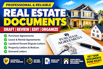 draft real estate contract purchase agreement and landlord tenant dispute letter