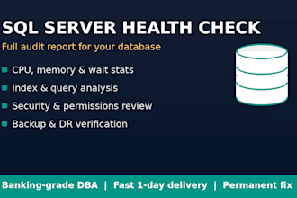 be your sql server dba for performance tuning, backup and error fixing