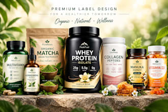 design attractive supplement wellness label organic product herbal product label