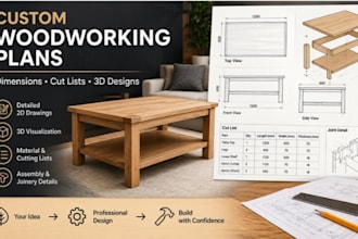 create custom DIY woodworking plans with dimensions and cut lists