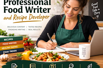 be your professional food writer and recipe developer
