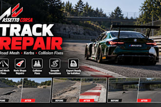 fix assetto corsa track mod road mesh kerbs collision and surface physics
