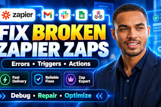 fix broken zapier zaps, troubleshoot zap errors and repair workflow automation