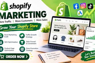 shopify marketing, store promotion, SEO, traffic and ecommerce sales funnel
