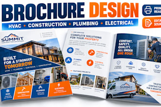 design hvac construction plumbing and electrical contractor brochure