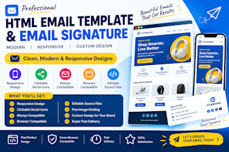 build responsive HTML email template, HTML email signature