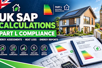provide UK sap calculations, part l compliance reports and energy assessments