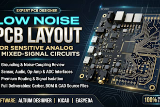 design low noise analog pcb, guitar pedal pcb and mixed signal circuit layouts