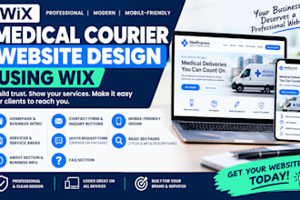 design a professional medical courier website logical website logo and banner