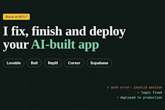 fix, finish and deploy your lovable, bolt or replit app