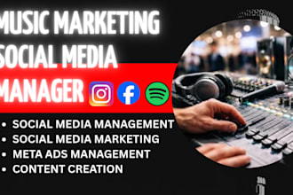 music social media marketing manger content creator for music brand