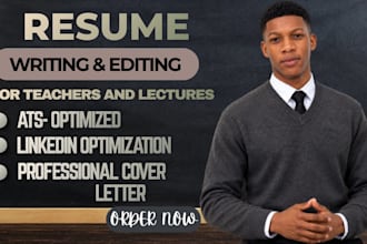 write a professional teacher resume and education CV
