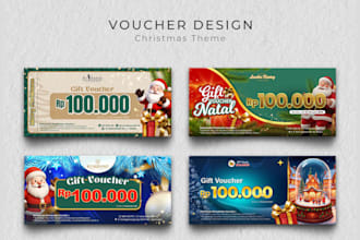 design christmas gift vouchers, gift certificates and coupon cards