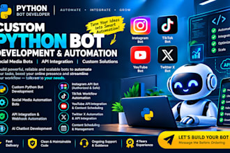create social media bot tiktok bot, instagram api bot, youtube bot twitter x bot