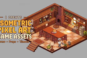 do isometric pixel game art retro pixel character sprite sheet  2d game asset