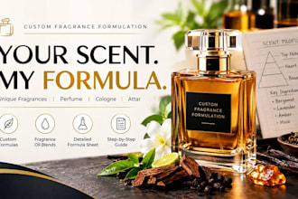 develop a custom fragrance formula, oil blend, scent profile and perfume recipe