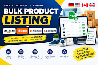 upload bulk product listings to cdiscount, allegro, zalando and amazon