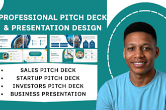 design an investor pitch deck,  business startup presentation, sales pitch deck