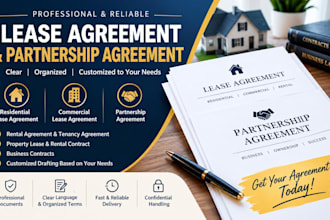 draft residential and commercial lease agreements and partnership agreements