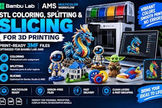 paint your 3d model, convert stl to 3mf, split for bambu lab multicolor printing