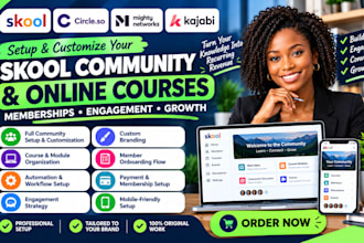 setup skool community setup skool course creation skool online community manager