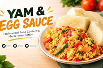 create delicious yam and egg sauce food content for your menu