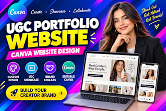 design a canva portfolio website for influencers and personal brands website