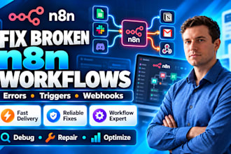 fix broken n8n workflows, troubleshoot failed nodes and repair automation errors