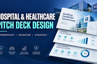 design a hospital, healthcare pitch deck in powerpoint, investor presentation