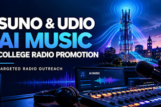 promote your suno udio ai music to college radio stations