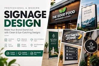 design professional signage design, street billboards design and yard signs