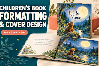 format your children book and design a book cover for amazon KDP