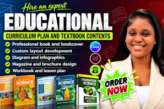 write, design, redesign, format educational textbook, workbook, curriculum plan