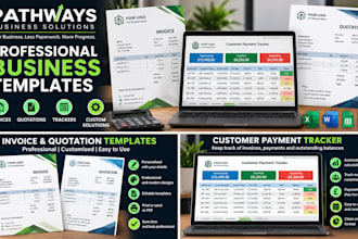 create professional excel invoices, quotations and business trackers